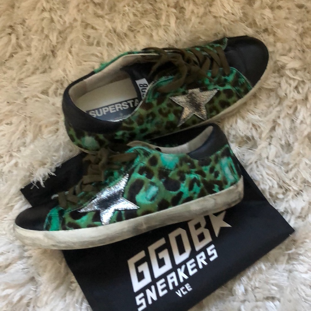 Golden Goose leopard calf hair sneakers
